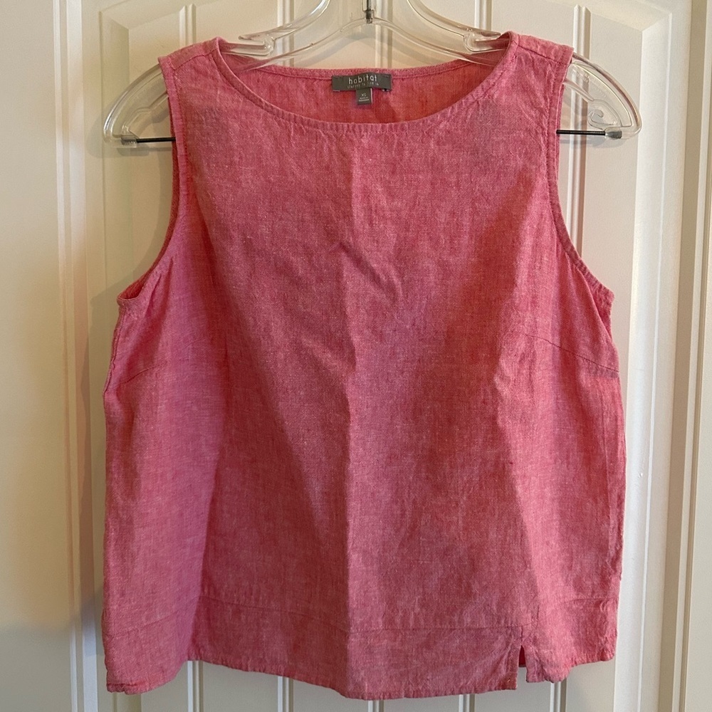 Habitat Pink Linen Shell Top- Sleeveless Tank